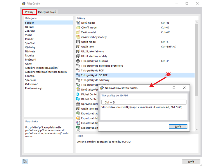 FAQ 005049 | Je možné určitým příkazům přiřadit libovolnou kombinaci kláves (například kopírovat do schránky atd.)?