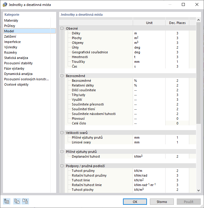 Funkce 001993 | Centrální nastavení jednotek