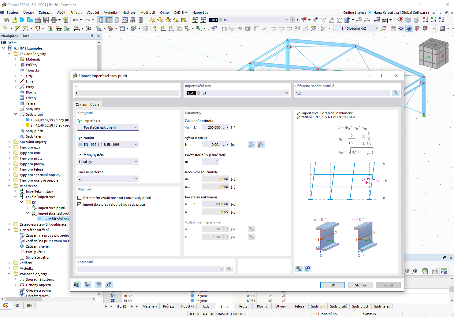 Funkce 002010 | Různé typy zatížení