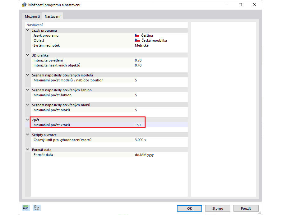 FAQ 005063 | Lze provedené pracovní kroky vrátit zpět do určitého kroku?