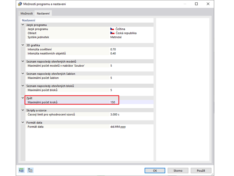 FAQ 005063 | Lze provedené pracovní kroky vrátit zpět do určitého kroku?