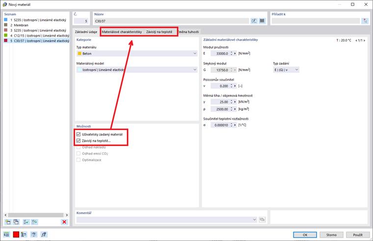 FAQ 005066 | Jak mohu vytvořit a upravit uživatelsky definovaný materiál ze stávajícího materiálu?