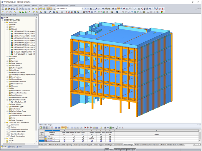 Model kancelářské budovy v programu RFEM (© Estudi M103)