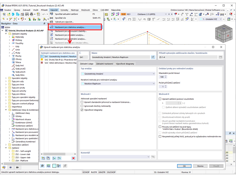 FAQ 005067 | Kde mám nastavit parametry výpočtu?