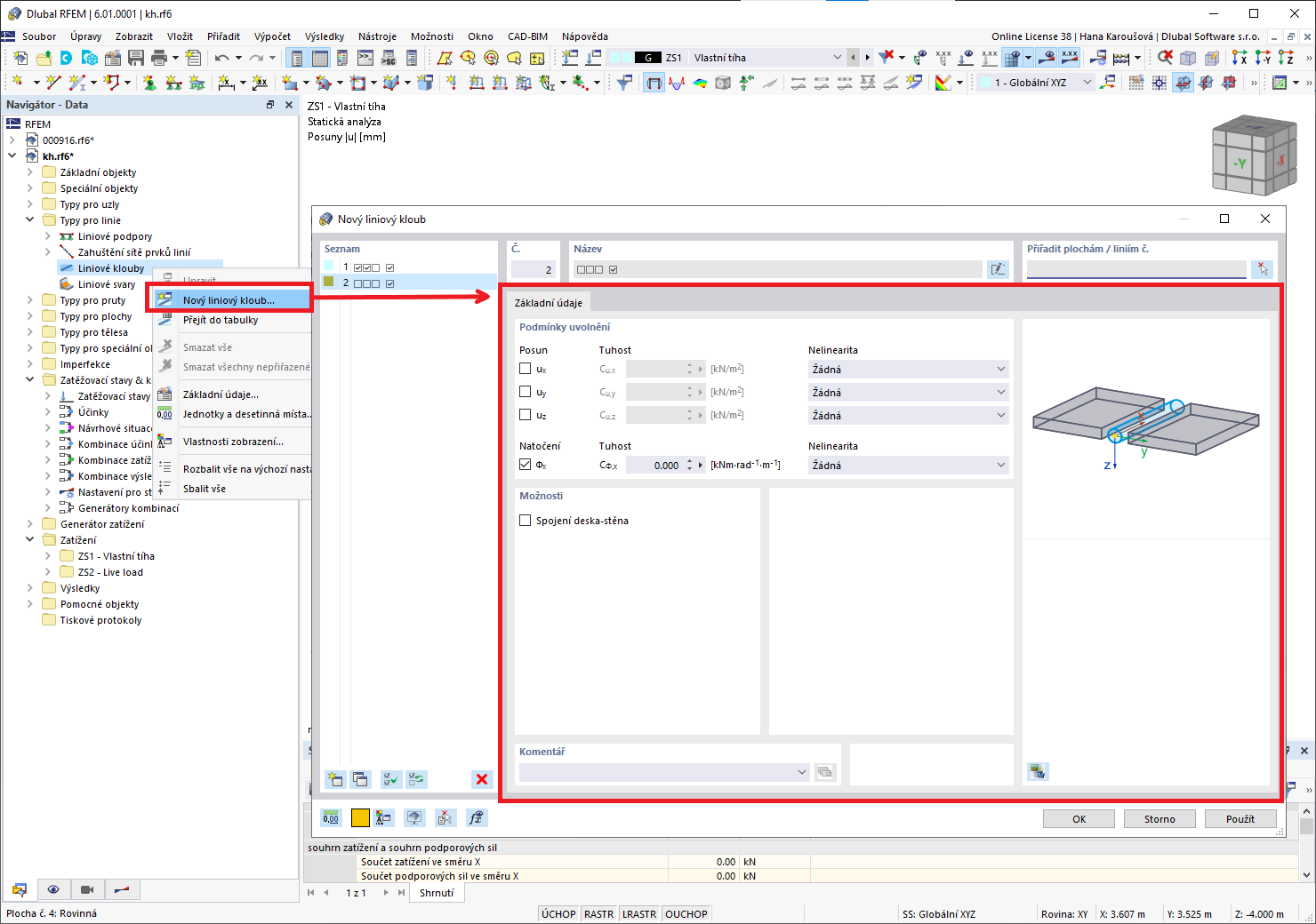 FAQ 005070 | Jak lze ploše přiřadit liniový kloub?
