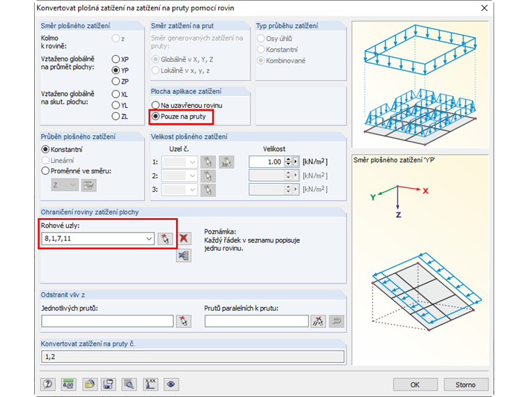 FAQ 005076 | Jak mohu aplikovat zatížení větrem na pruty otevřených konstrukcí?