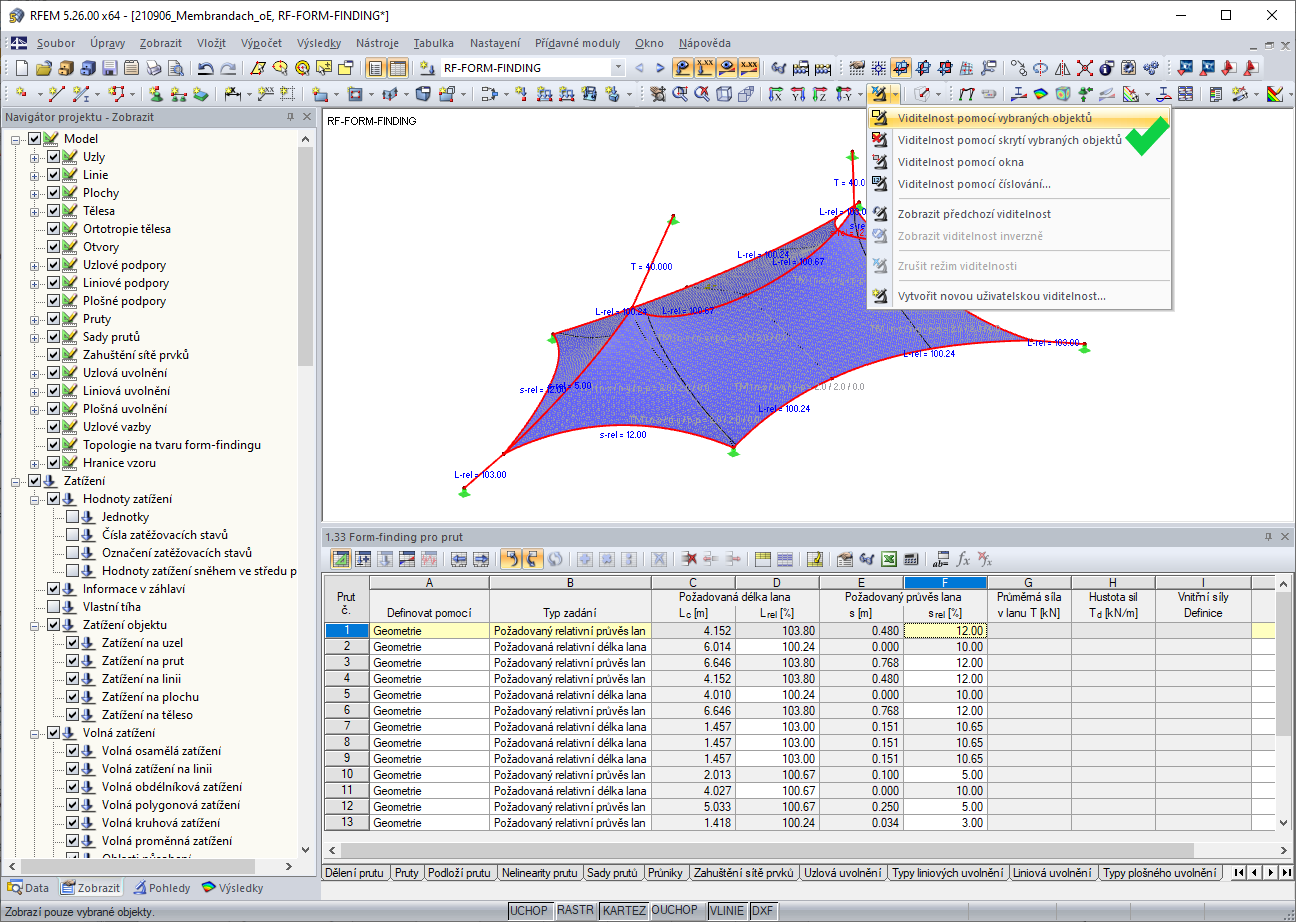 FAQ 005079 | Mohu vytvořit viditelnost z objektů, i když je funkce zašedlá?