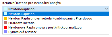 Výběr iterační metody pro nelineární analýzu