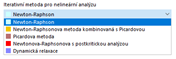 Výběr iterační metody pro nelineární analýzu