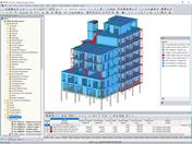 3D model bytového domu v programu RFEM (© Estudi M103)