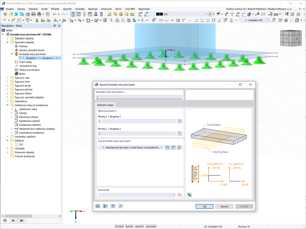 Kontakt mezi plochami
