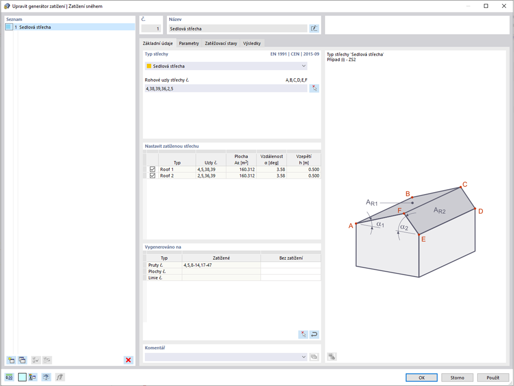 Generátor zatížení sněhem