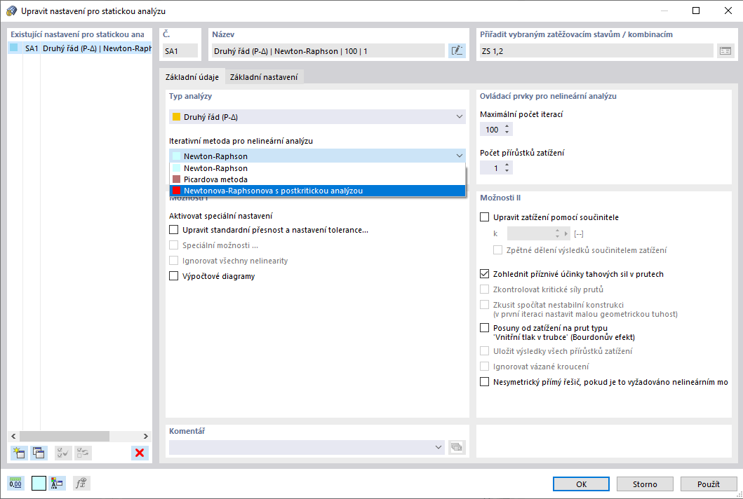 Newton-Raphson pro výpočty druhého řádu