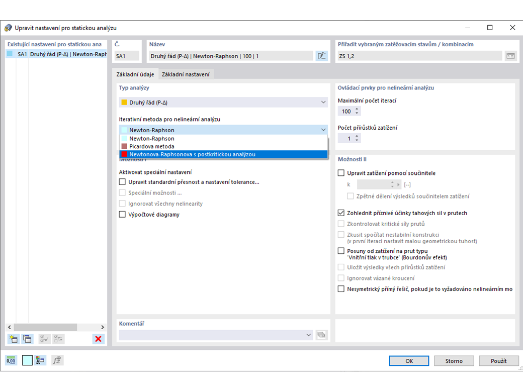 Newton-Raphson pro výpočty druhého řádu