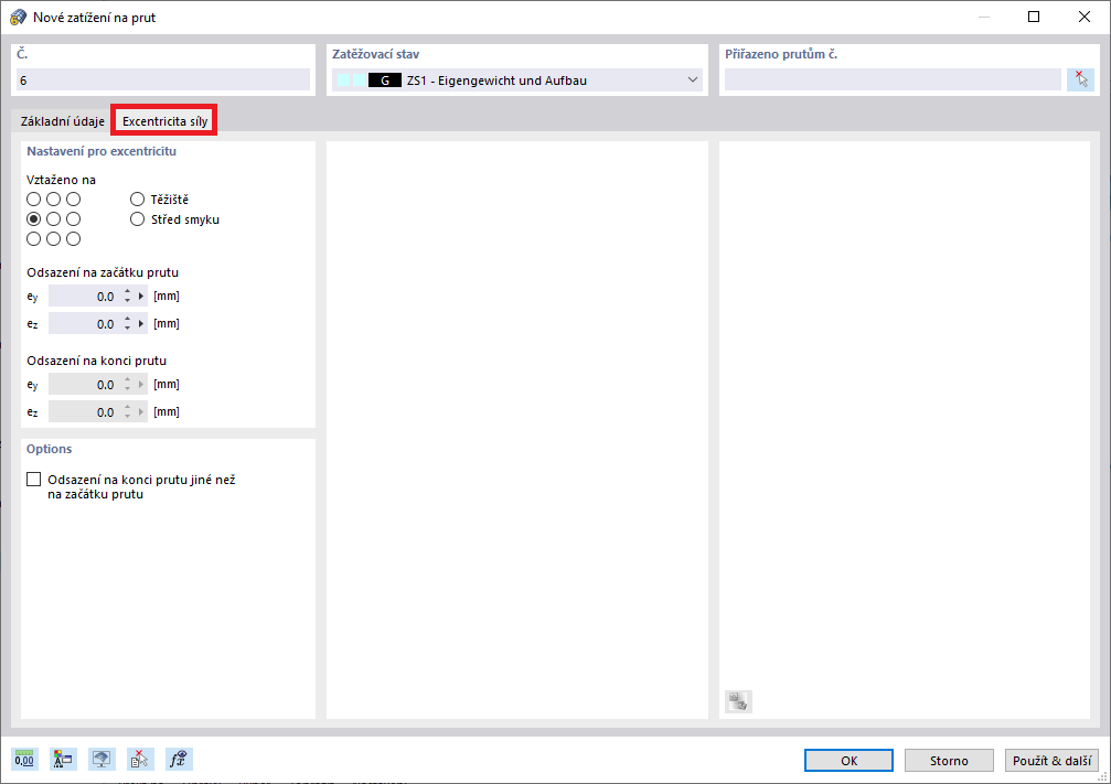 FAQ 005087 | Jak lze zohlednit excentrické zatížení?