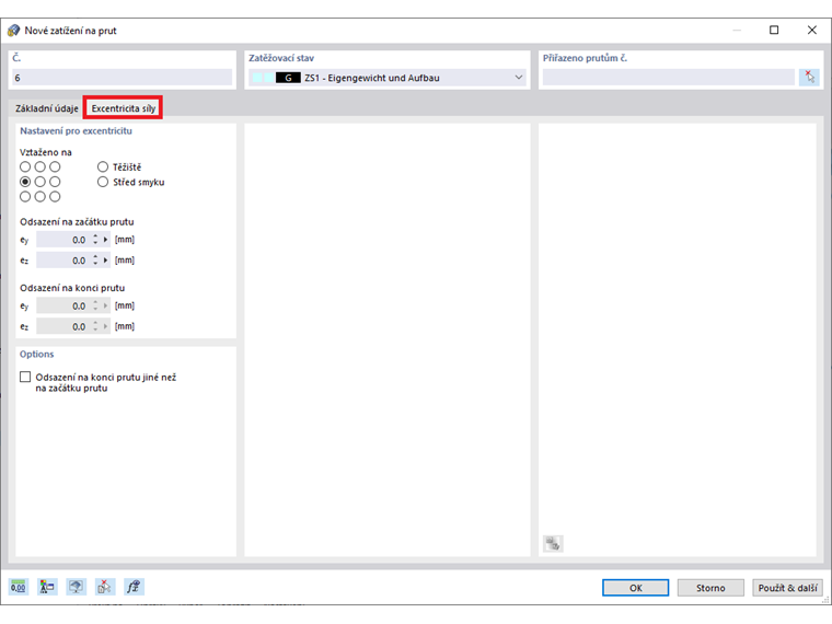 FAQ 005087 | Jak lze zohlednit excentrické zatížení?