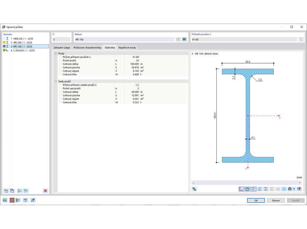 Statistika průřezu