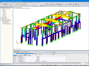 Znázornění deformace kancelářské budovy v programu RFEM