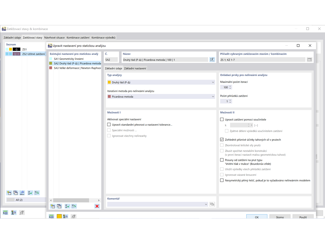 Dialog pro statickou analýzu