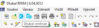 Tlačítko 'Dlubal centrum'