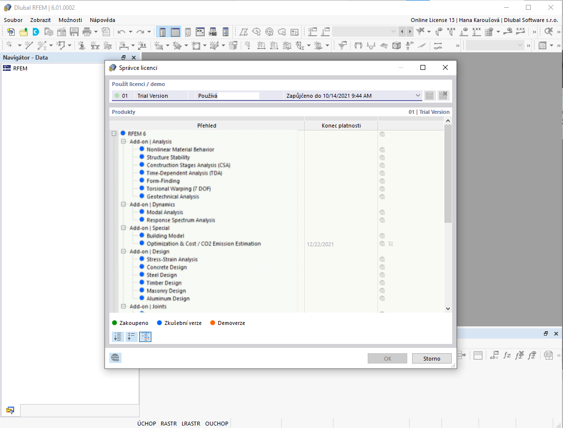 FAQ 005105 | Mohu si stáhnout 90denní zkušební verzi programu RFEM 6 a vyzkoušet si ji, i když nyní vlastním program RFEM 5?