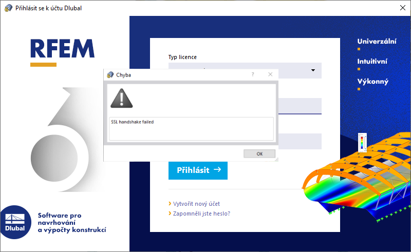 FAQ 005118 | Beim Versuch mich einzuloggen bekomme ich eine Fehlermeldung SSL handshake failed. Co dělat?