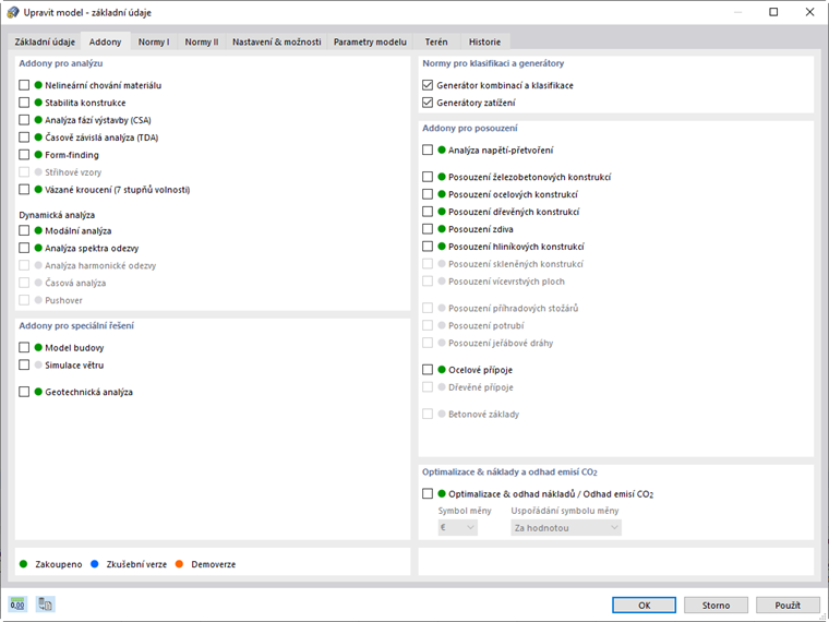 FAQ 005120 | Addony, vyznačené v přehledu šedě, není možné používat?