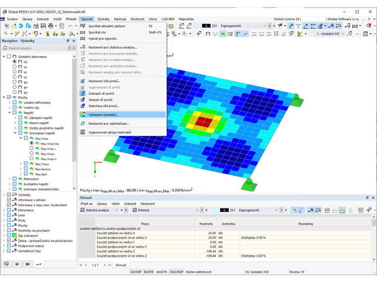 FAQ 005122 | Kde mohu v programu RFEM 6 nastavit, aby vyšla napětí uvnitř prvků sítě konstantní?