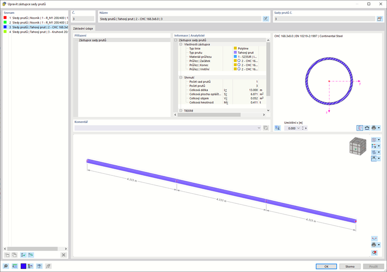 Dialog "Upravit představitele sady prutů"