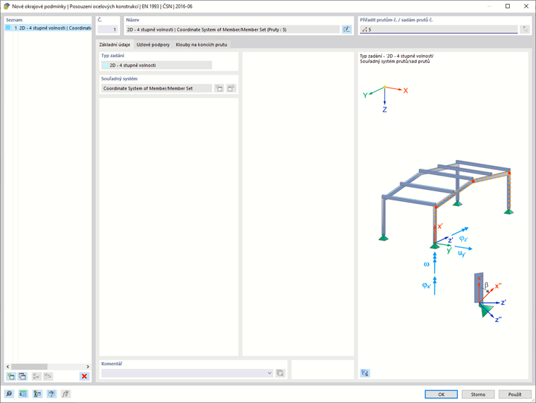 Dialog "Upravit okrajové podmínky", záložka "Hlavní"