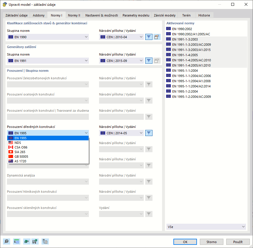 Výběr normy pro posouzení dřevěných konstrukcí