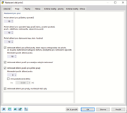 Dialog "Nastavení sítě", záložka "Pruty"