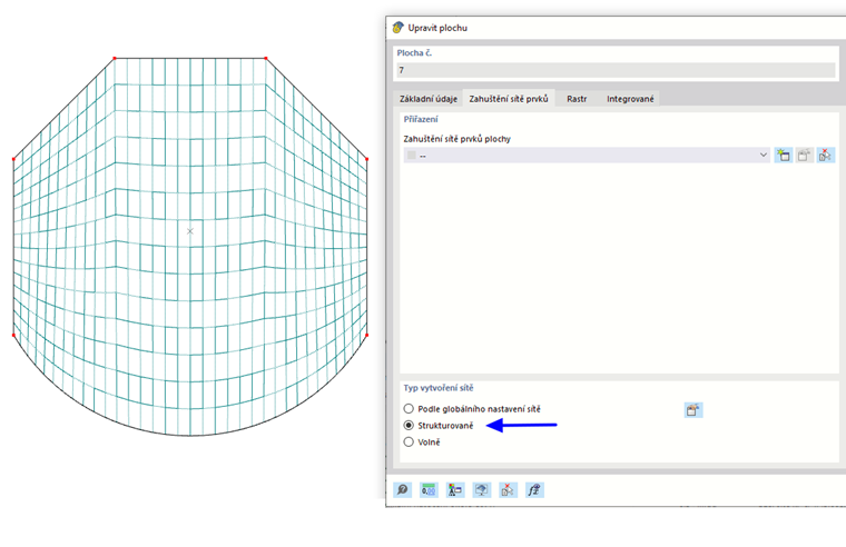 Zarovnaná síť plochy