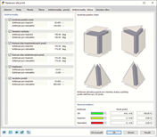 Dialog 'Nastavení sítě' v záložce 'Kritéria kvality - Tělesa'