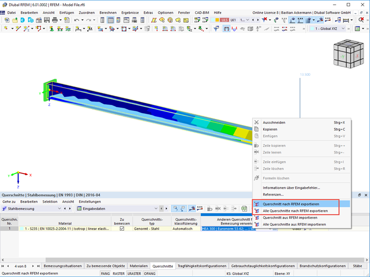 FAQ 005130 | Wie kann ich innerhalb der Stahlbemessung Querschnitte optimieren?