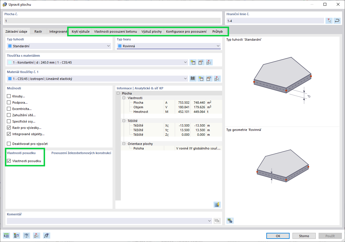 Návrhové vlastnosti desky