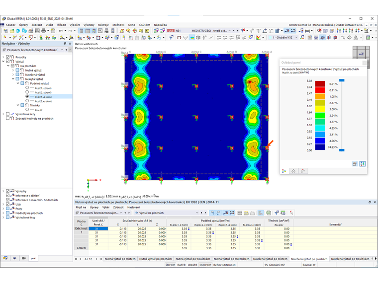 Nekrytá výztuž as,1,dolní