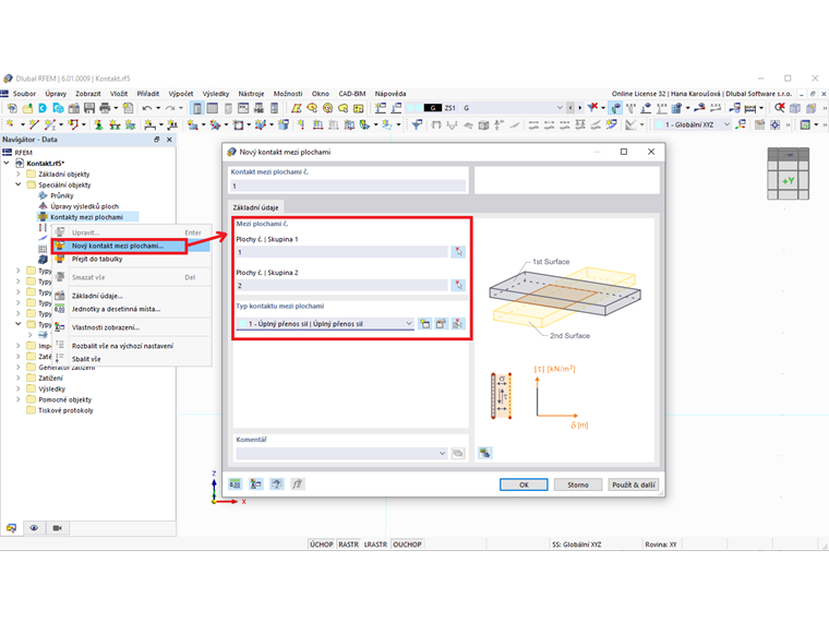 FAQ 005134 | Jaký je nejrychlejší způsob vytvoření kontaktu mezi dvěma plochami?
