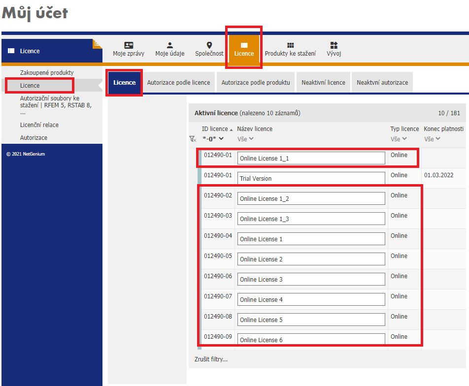 FAQ 005139 | Zakoupili jsme několik licencí. Jak mohu přesunout autorizaci z jedné licence do druhé?