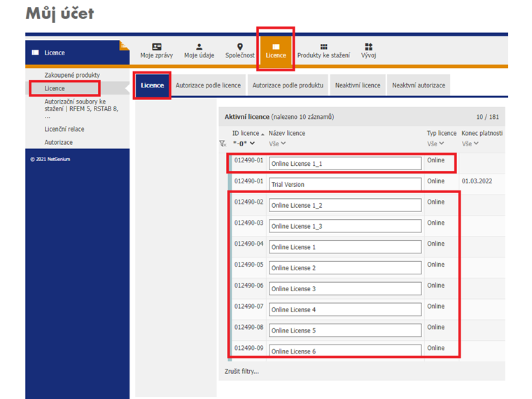 FAQ 005139 | Zakoupili jsme několik licencí. Jak mohu přesunout autorizaci z jedné licence do druhé?