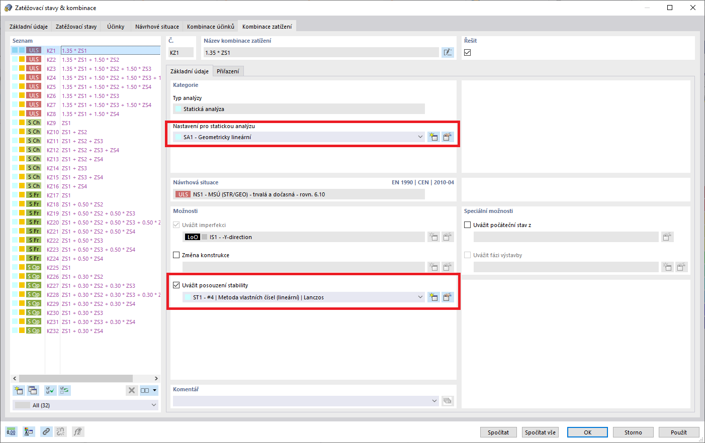 FAQ 005140 | Jak mohu provést stabilitní analýzu pro stanovení součinitele kritického zatížení v programu RFEM 6?