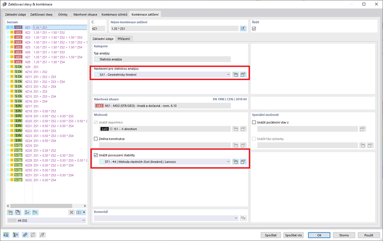 FAQ 005140 | Jak mohu provést stabilitní analýzu pro stanovení součinitele kritického zatížení v programu RFEM 6?