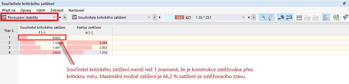 FAQ 005140 | Jak mohu provést stabilitní analýzu pro stanovení součinitele kritického zatížení v programu RFEM 6?