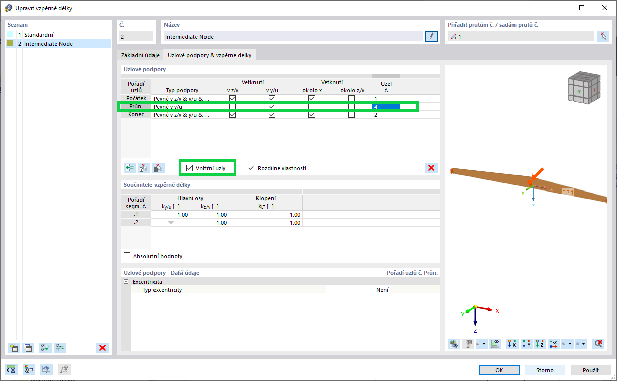 Vizualizace vzpěrné délky a posouzení stability dřevěných konstrukcí s důrazem na nástroje se změnou průřezu a obloukové prvky.