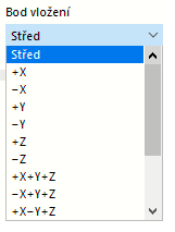 Výběr bodu vložení