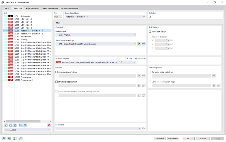 FAQ 005144 | Obsahuje program RFEM 6 kombinace pro konstrukce mostů pozemních komunikací podle EN 1991-2?
