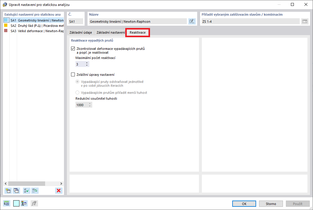FAQ 005143 | Jak se v programu RSTAB zachází s nelinearitami?