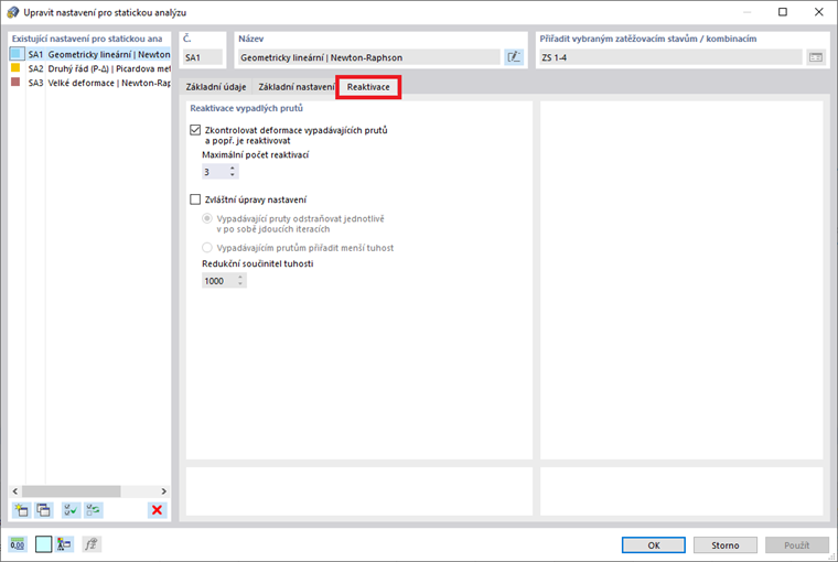 FAQ 005143 | Jak se v programu RSTAB zachází s nelinearitami?