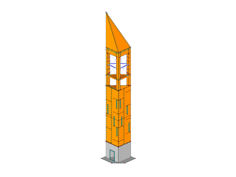 Model věže v programu RFEM (© ingwh)