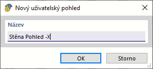 Zadání názvu uživatelského pohledu